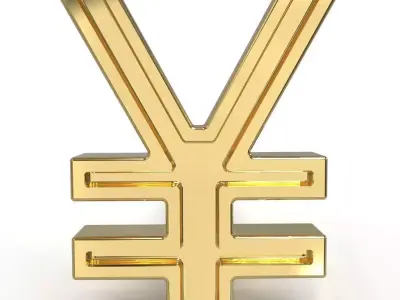 Yen symbol stud earring enamel ready 3D print model