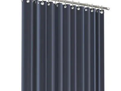 Cornice Classic Curtain 03 Chrome Low-poly 3D model