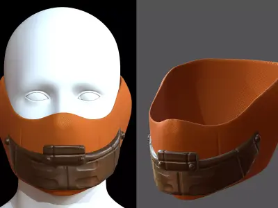 Gas mask helmet 3d model scifi Low-poly  Low-poly 3D model 102