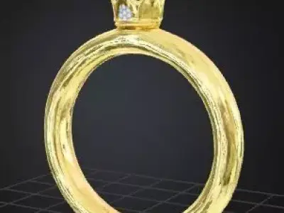 Minimalist Crown RingGoldFree 3D Printable Free 3D print model