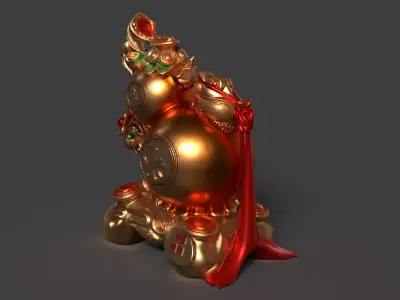 Chinese gourd   Low-poly 3D model