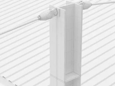 Modern metal carport 4 outdoor canopy shelter 3D model