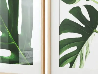 Monstera leaves gallery wall 3D model