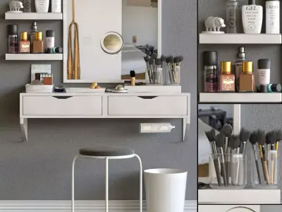 Table Chair Cosmetics 3D model