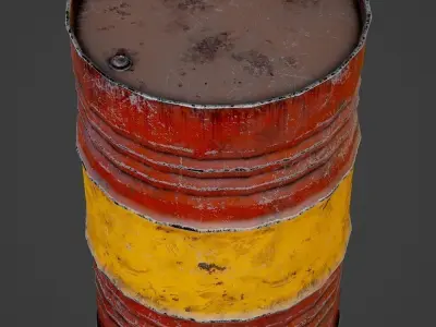 Oil barrel Low-poly 3D model