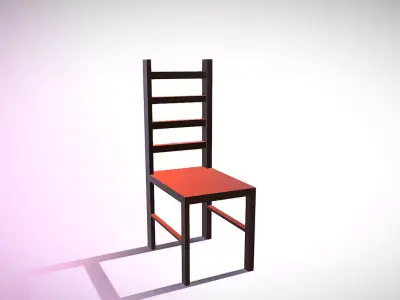 Wooden Dining Chair 3D model