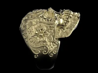 ring skull 3D print model