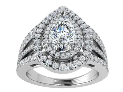 Pear Halo Ring 3486 3D print model