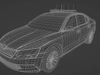 Skoda Superb UK Police Low-poly 3D model