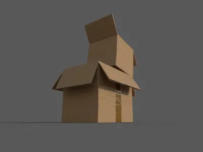 Cardboard boxes Free low-poly 3D model