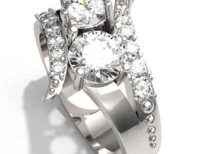 diamonds ring 3D print model buy