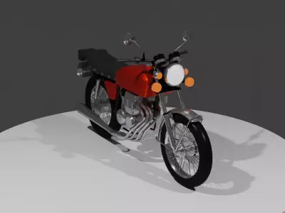 Motorcycle orange Low-poly 3D model
