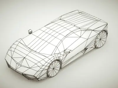 Generic Supercar v9 multicolors Low-poly 3D model