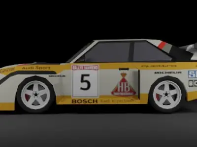 Audi Quattro S1 Sport Low-poly 3D model