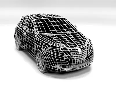 LANCIA YPSILON LOWPOLY Low-poly 3D model