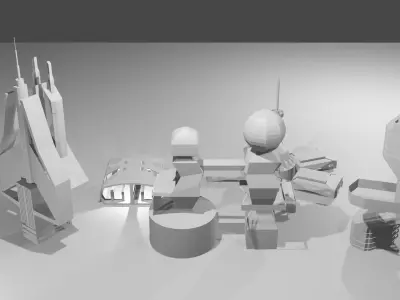 SCIFIBUILDING pack  Low-poly 3D model