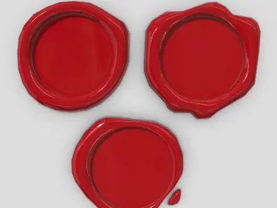 Wax Seal Pack Low-poly 3D model