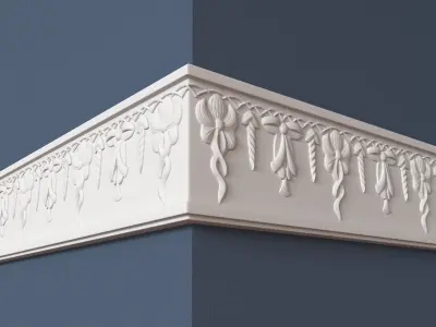 Frieze decorative crown moulding on wall 3D model