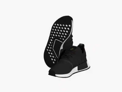 ADIDAS NMD R1 Refined J Black White H02333 Low-poly 3D model