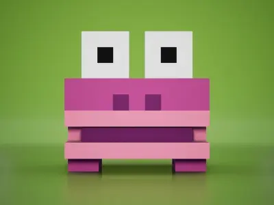 Voxel - Desert Frog Low-poly 3D model