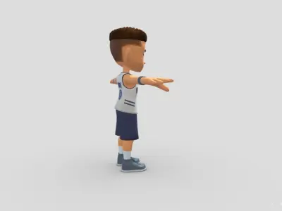 Sports Basket ball Player Boy Low-poly 3D model
