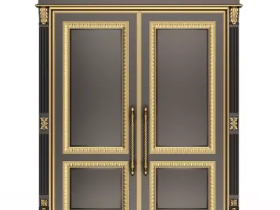 Carved Door Classic 01601 Black Low-poly 3D model