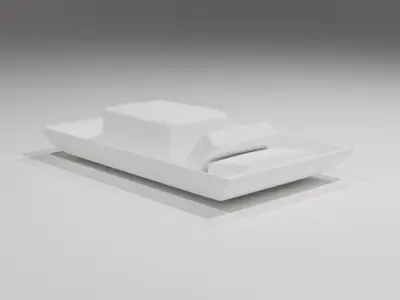 Sliced Butter on a Plate Free 3D model