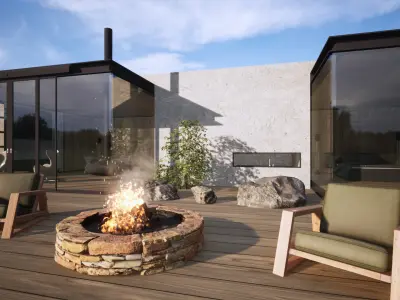 Modern House with Landscape  Twinmotion 3D Model 3D model
