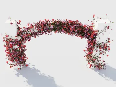 flower wedding arch with flowers 3D model