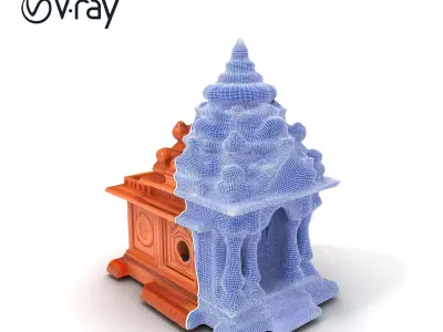 Intricate Temple Architectural Model Pack Low-poly 3D model