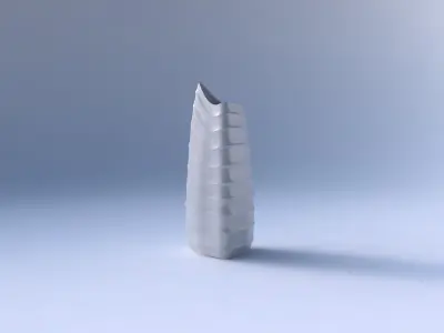 Vase curved tipping triangle 2 with small horizontal sections 3D print model