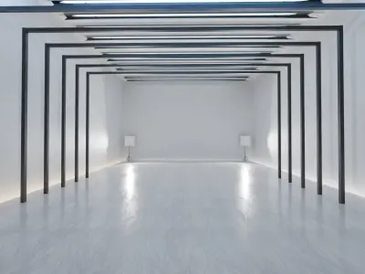 White Studio Interior Scene 3D model