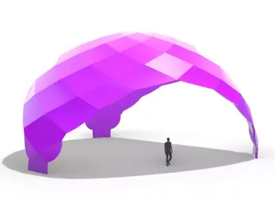 Dome Diamond Stand Alone Structure Contemporary Architecture 3D model