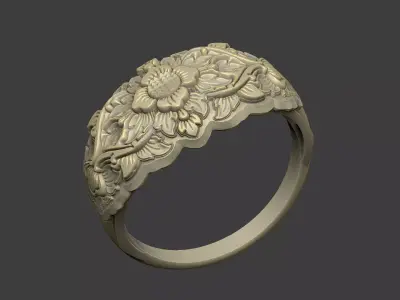 Pattern ring design vintage medieval  3D print model