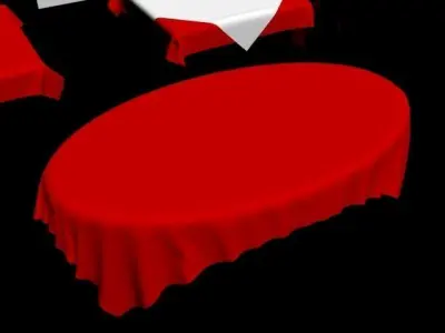 table cloth tablecloth collection fabric oval circle round 3D model