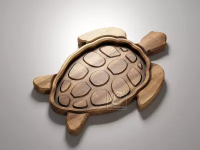 Turtle Tray Vector Version - Digital Files for CNC Router 3D model