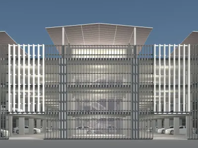 Solar parking garage building 25-20 3D model