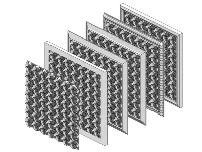 6 Moucharabieh plaster and wood tiles  3D print model