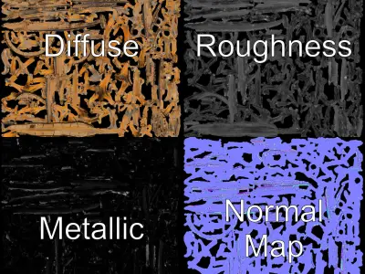 Rustic Circular Metal Wall Decor Model Pack Low-poly 3D model