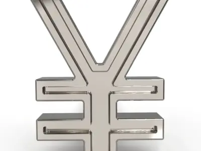 Yen symbol stud earring enamel ready 3D print model