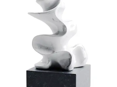 Squiggly sculpture Low-poly 3D model