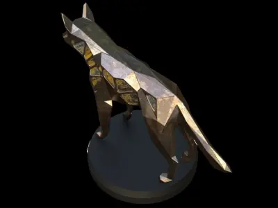 Streampunk German Shepherd Dog Low-poly 3D model