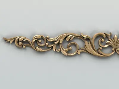 Carved decor horizontal 007 3D model