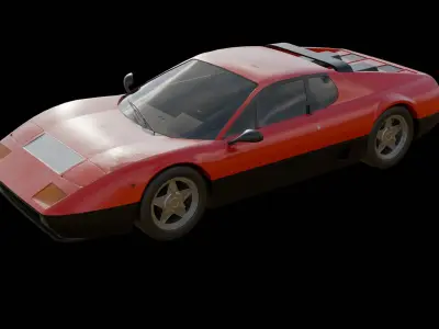Ferrari 512 BB 1981 Low-poly 3D model
