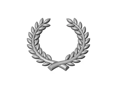 Bay leaves branches crown onlay relief 3D print model