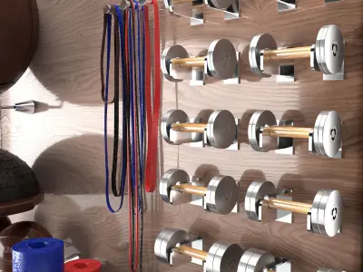Home Gym Eqiupment Light Set 41  Low-poly 3D model
