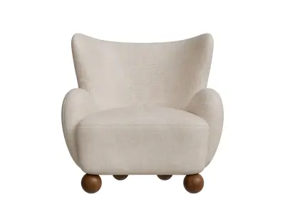 Wing Back Occasional Chair Low-poly 3D model