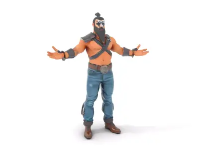 Warrior Bearded Gladiator Rigged and Animated D Character Model Low-poly 3D model