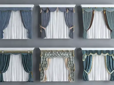  European-style Curtains 3D model