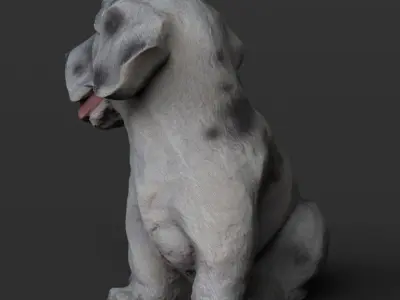 DogDecor1 dog figurine Low-poly 3D model